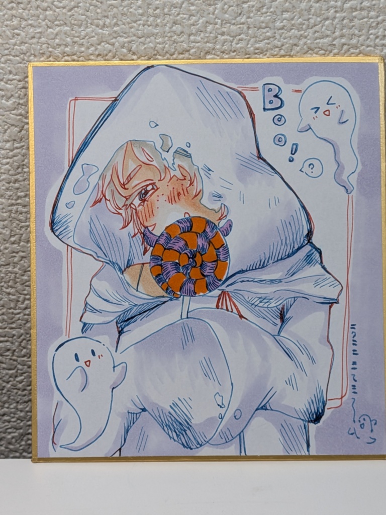 おばけちゃん　1/4色紙原画