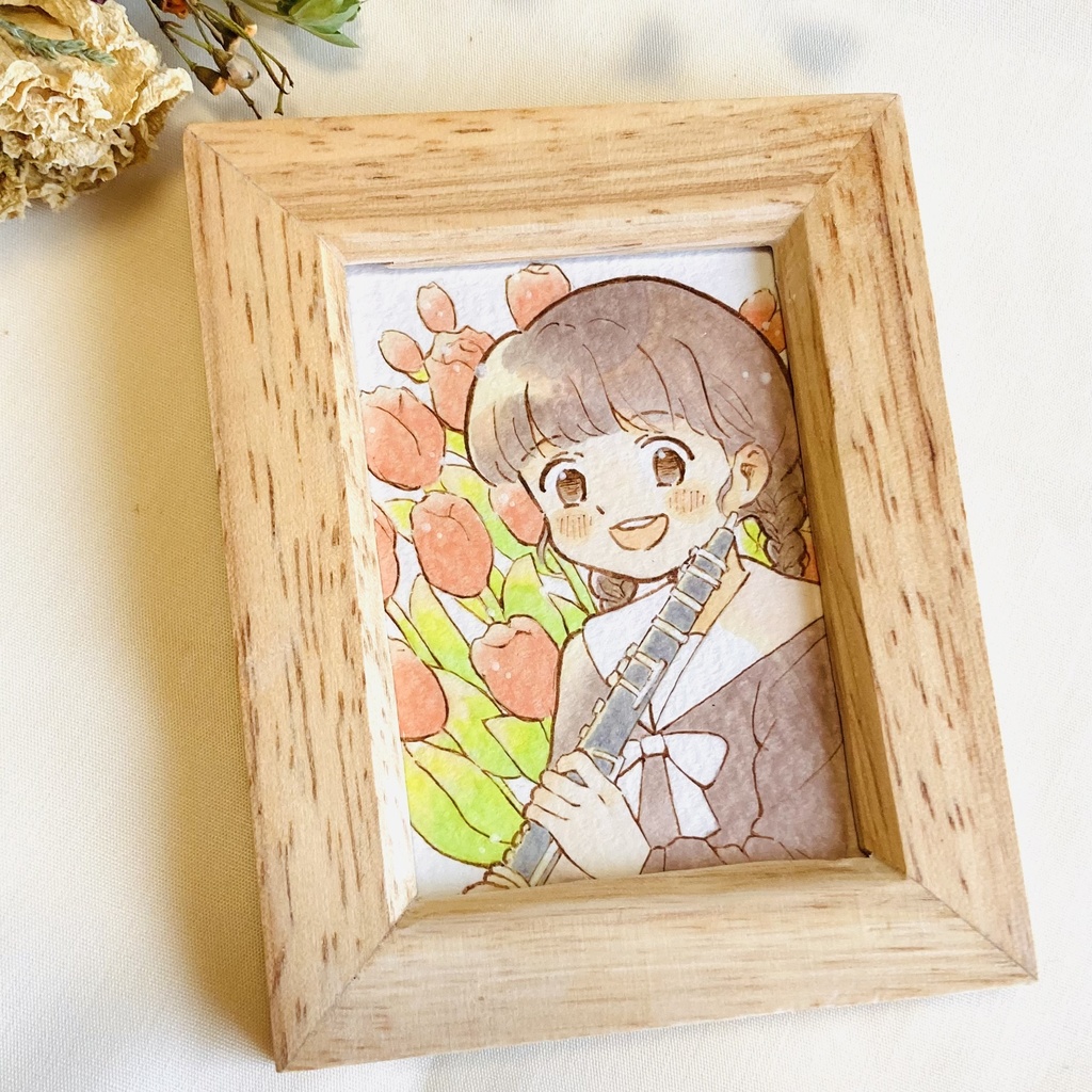 【 ミニ原画 】吹奏楽部の女の子