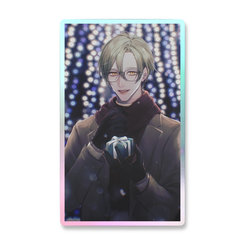 毎日投稿4周年記念グッズ_オーロラスマホステッカー