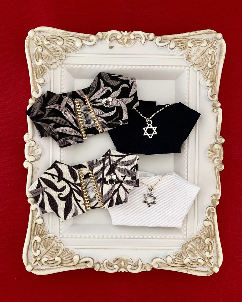 ☘️残り僅か☘️ぬい服10-12cmおしゃれ着【メタルリーフ】4枚セット