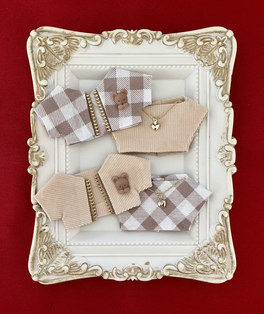 ぬい服10-12cmおしゃれ着【ちびくまちゃん】4枚セット