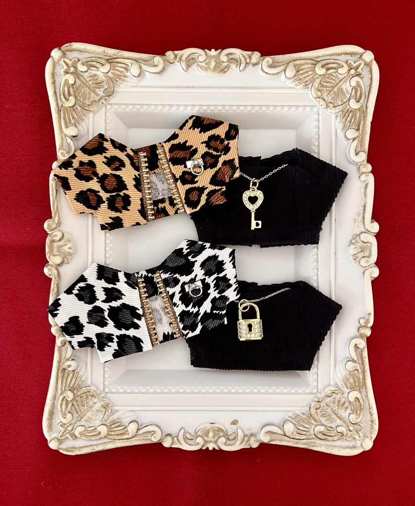 ぬい服 10-12cm おしゃれ着【ヒョウ柄】4枚セット