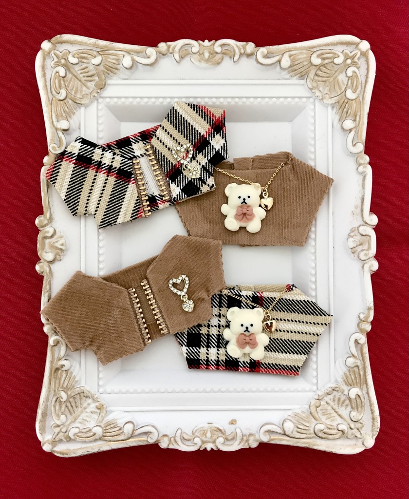 ぬい服10-12cm おしゃれ着【くまちゃんBE】4枚セット