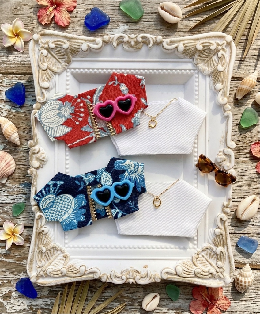 ✨数量限定販売✨ぬい服 10-12cm おしゃれ着【Ocean】4枚セット