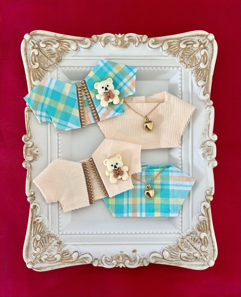 ☘️数量限定☘️ぬい服10-12cmおしゃれ着【gelato】4枚セット