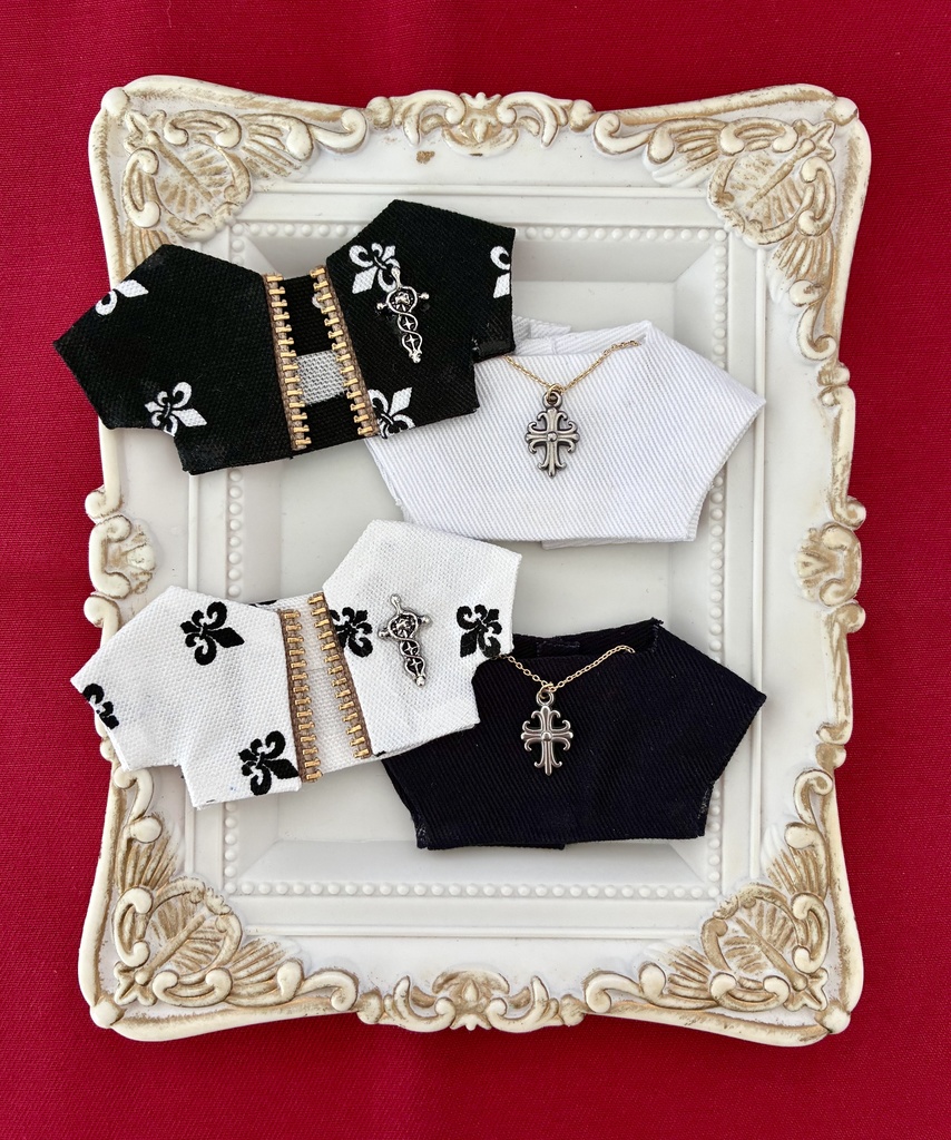 ぬい服10-12cmおしゃれ着【クロムシルバー】4枚セット