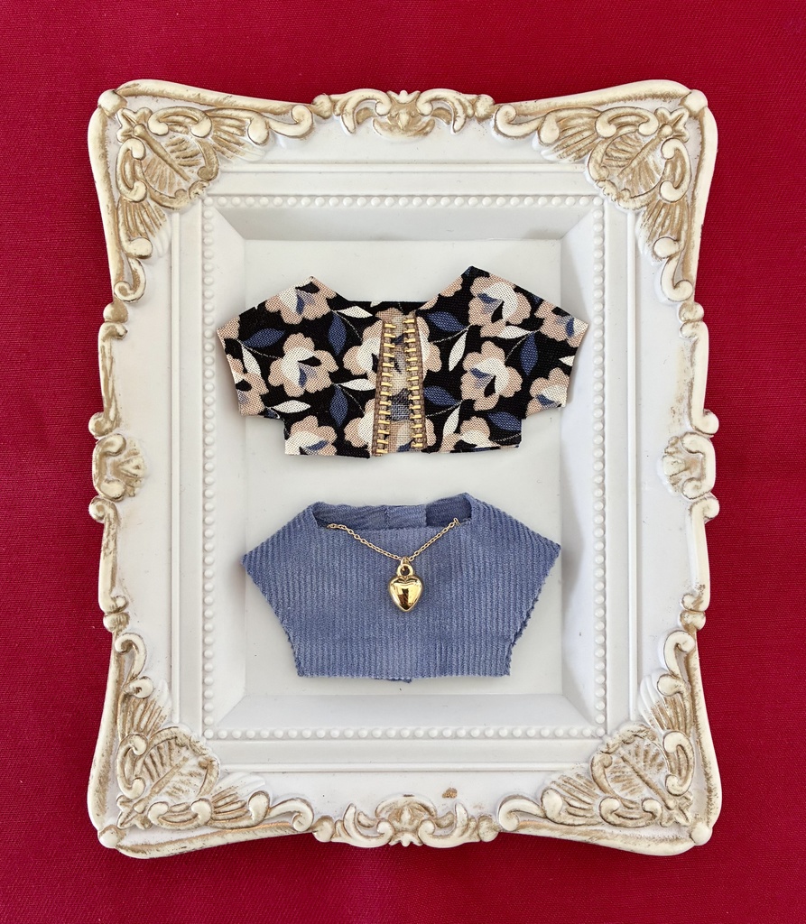 ぬい服10-12cmおしゃれ着【Flower】2枚セット