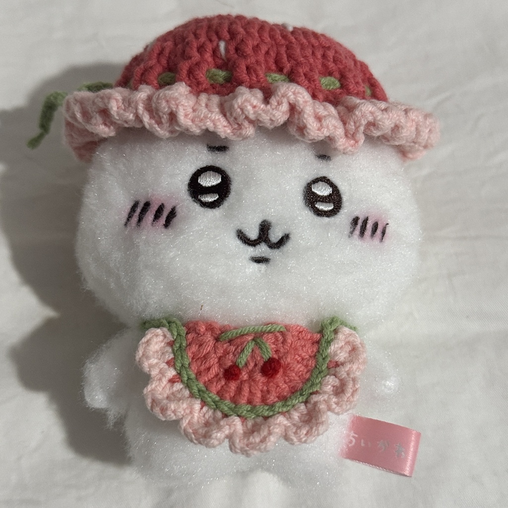 ぬい用　被り物　帽子　スタイ　ピンク　かぎ針 編み物 ハンドメイド　ぬい服
