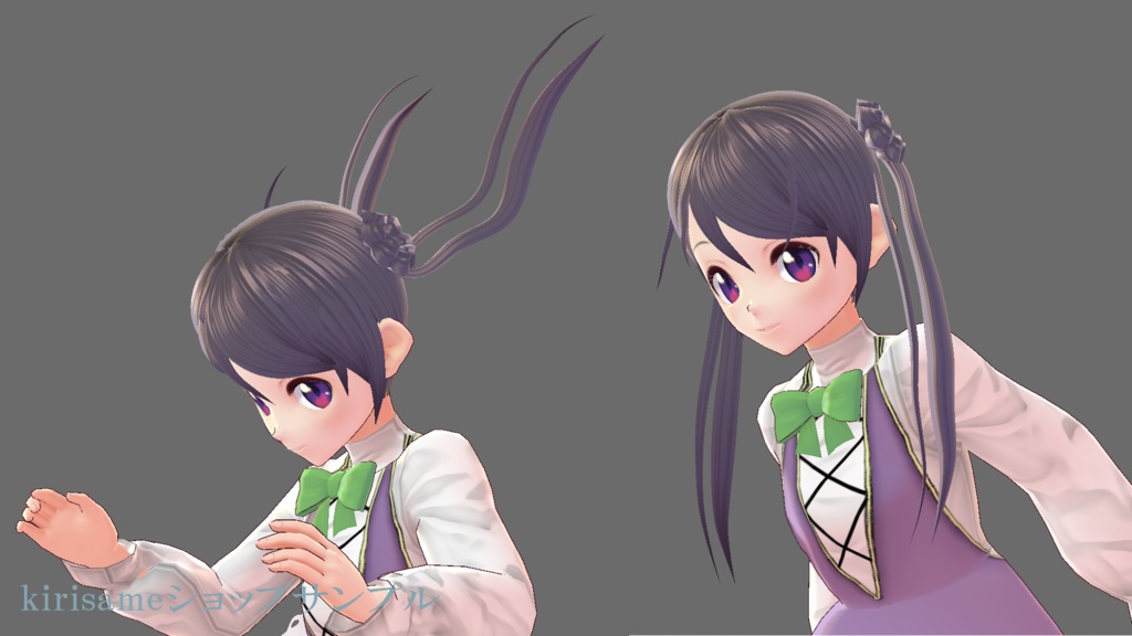 【VRoidヘアプリセット】結いツインテール