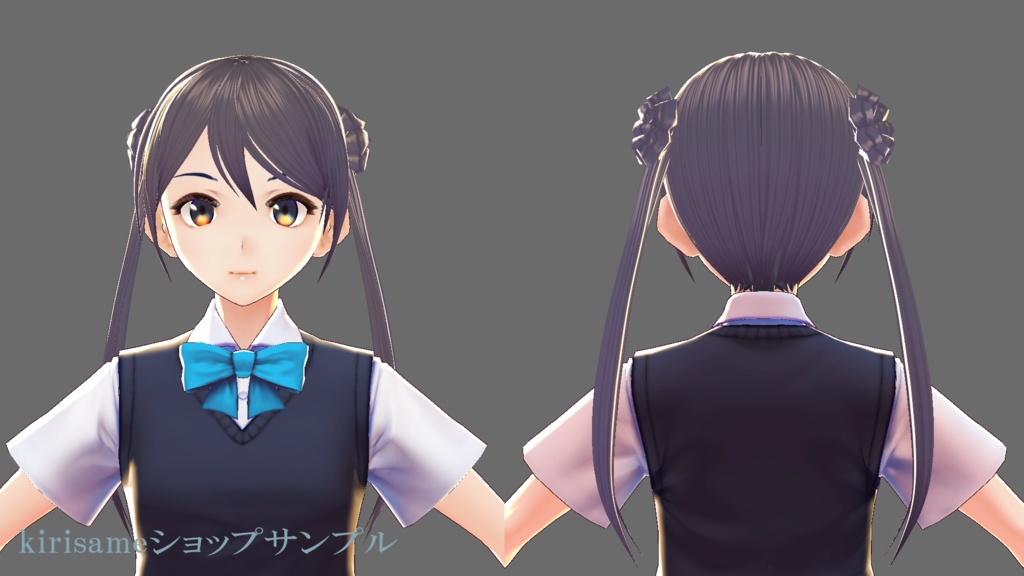 【VRoidヘアプリセット】結いツインテール