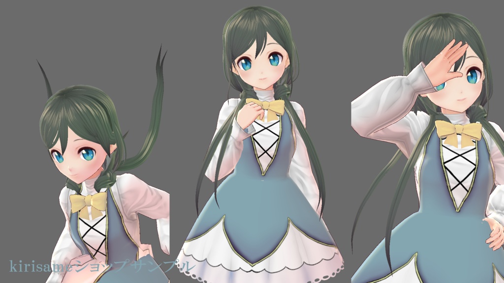 【VRoidヘアプリセット】ゆるループツインテ