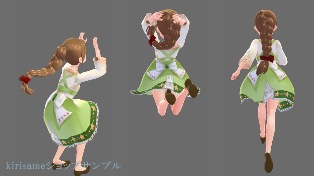 【VRoidヘアプリセット】ふとやか三つ編み