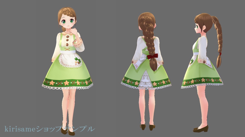 【VRoidヘアプリセット】ふとやか三つ編み