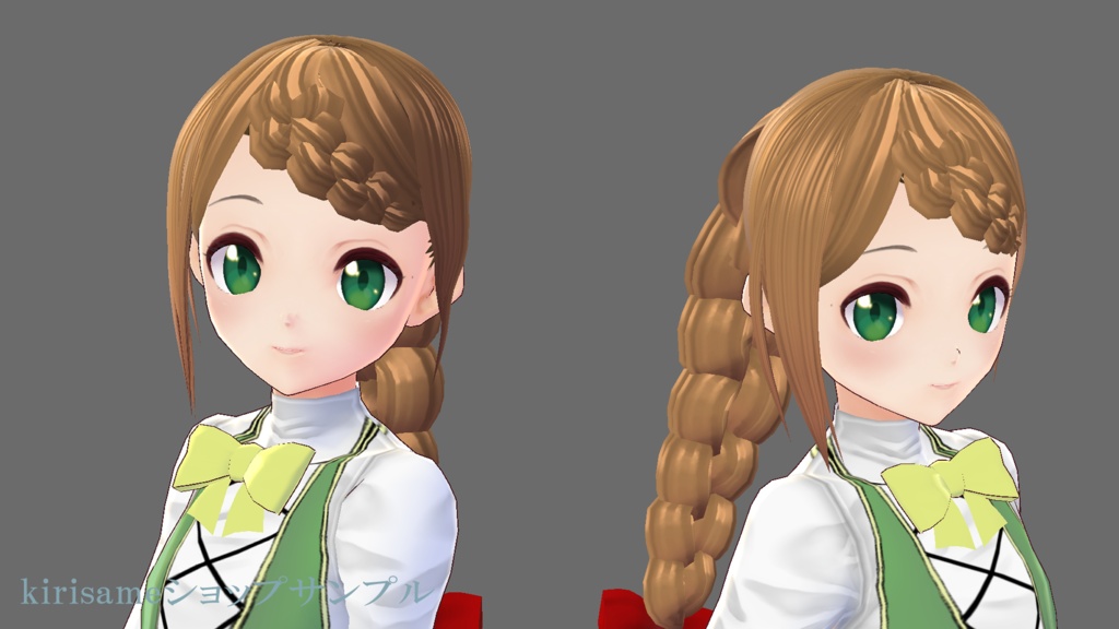 【VRoidヘアプリセット】ふとやか三つ編み