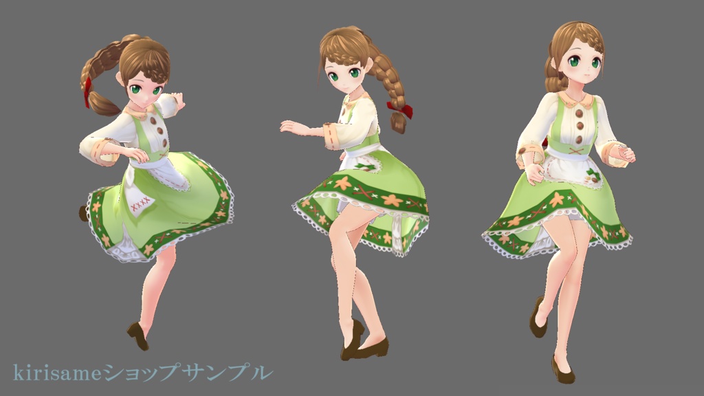 【VRoidヘアプリセット】ふとやか三つ編み