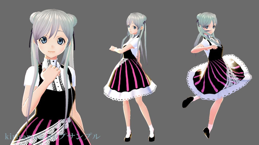 【VRoidヘアプリセット】おだんごツインテール