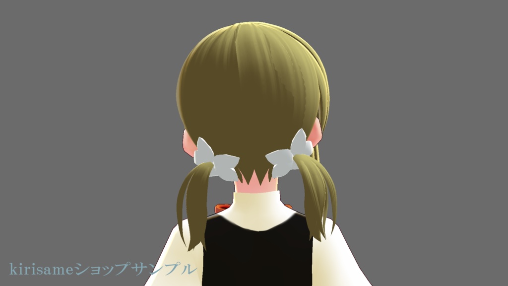 【VRoidヘアプリセット】花飾りおさげ