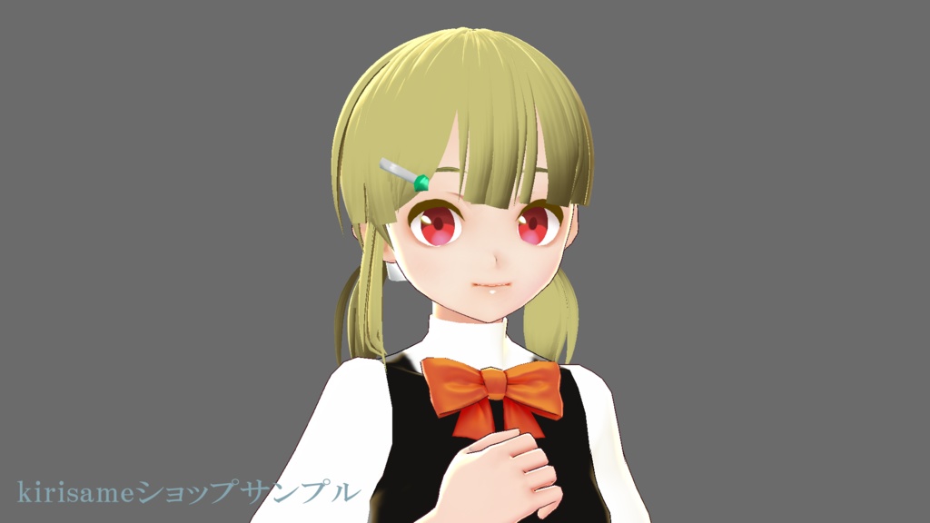 【VRoidヘアプリセット】花飾りおさげ