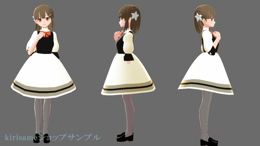 【VRoidヘアプリセット】花飾り編み込み