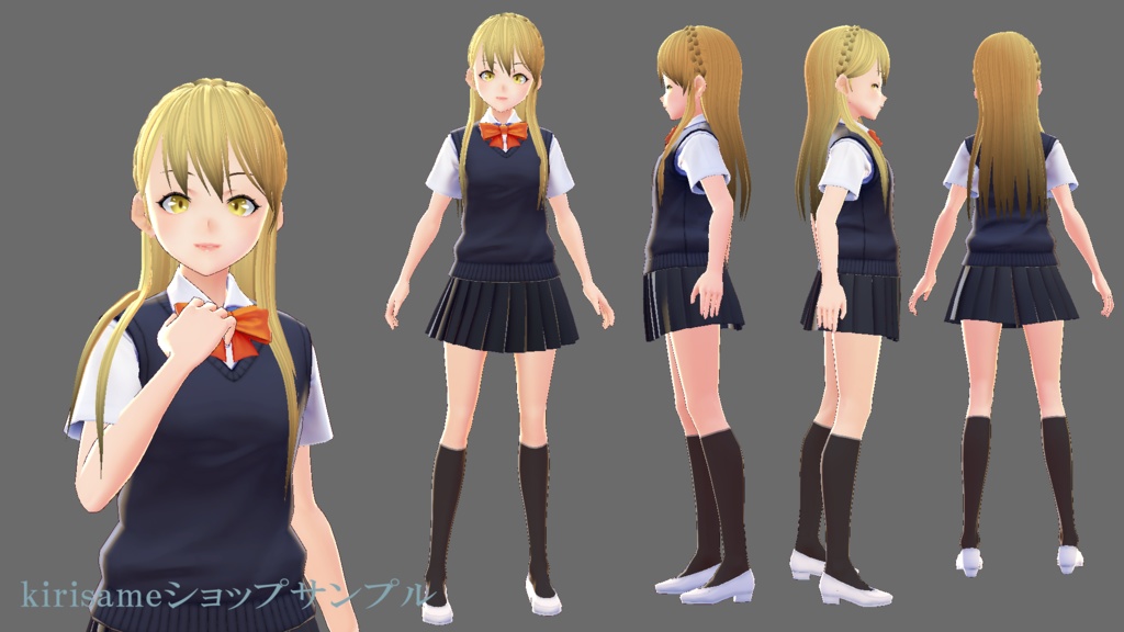 【VRoidヘアプリセット】編み込みロング