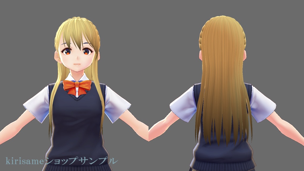 【VRoidヘアプリセット】編み込みロング