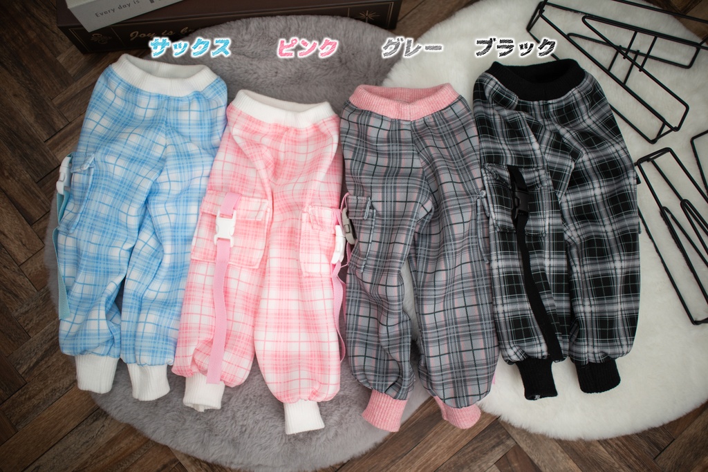 MDD size もちあし　くまチェック　カーゴパンツ　単品