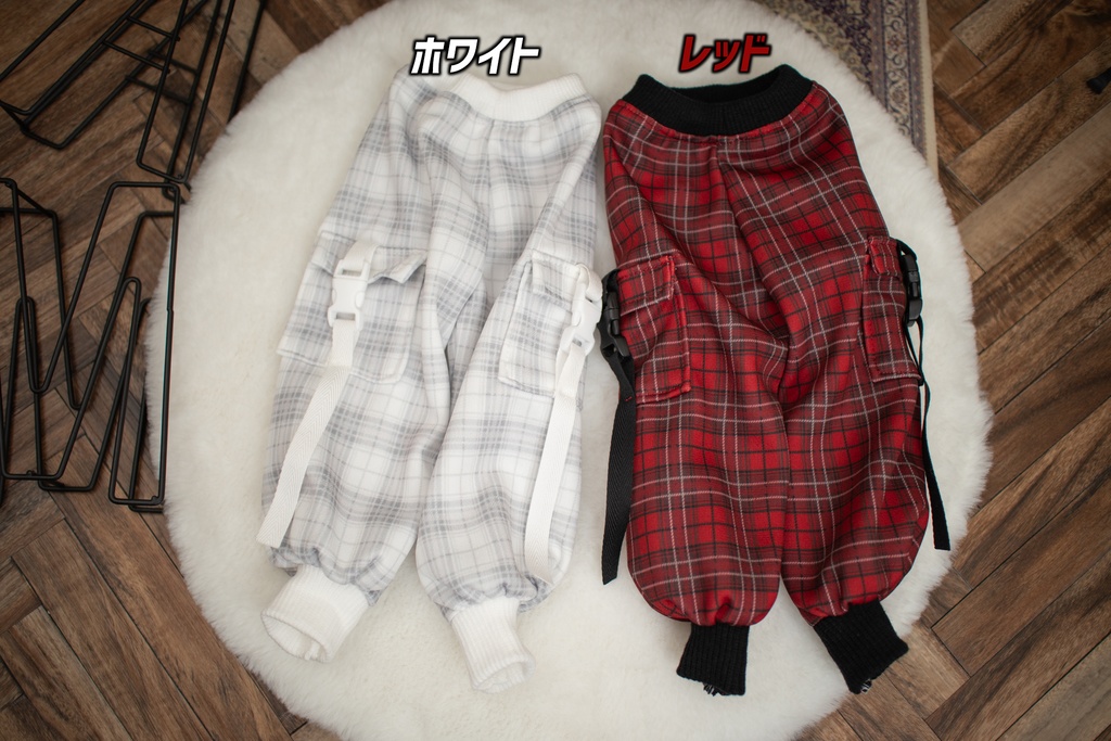 MDD size もちあし　くまチェック　カーゴパンツ2　単品
