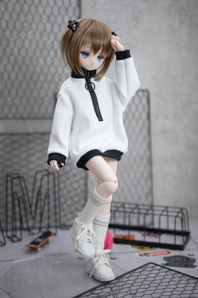 MDD(S .M.L胸)もちあし SDM size ハーフジップトレーナー