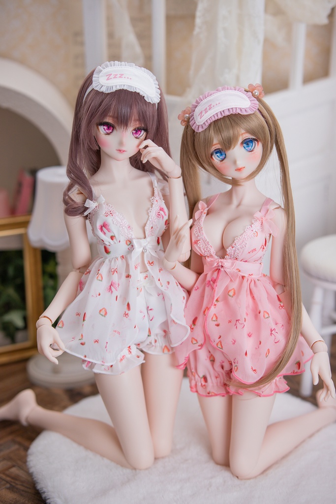 DD（M .L胸）DDS（M .L胸）サイズ　ストロベリーリボンナイトウェア