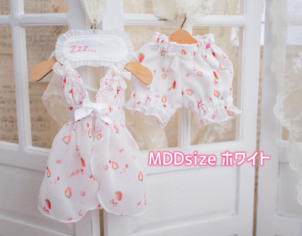 MDD(S .M .L胸)もちあしサイズ ストロベリーリボンナイトウェア