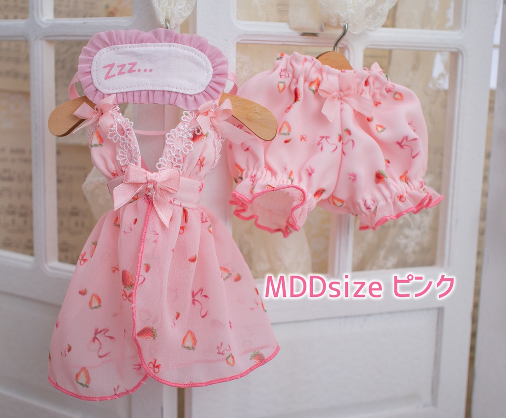 MDD(S .M .L胸)もちあしサイズ ストロベリーリボンナイトウェア