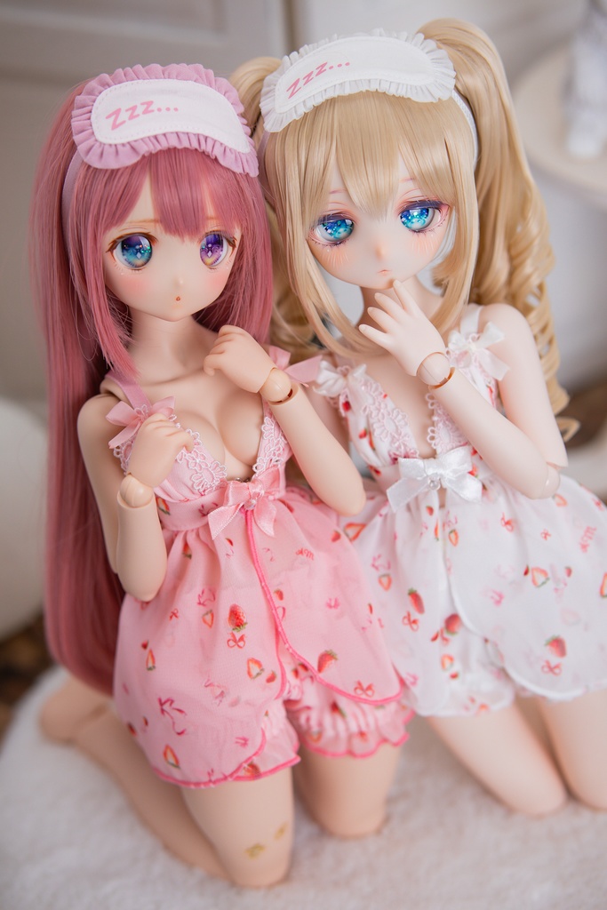 MDD(S .M .L胸)もちあしサイズ ストロベリーリボンナイトウェア
