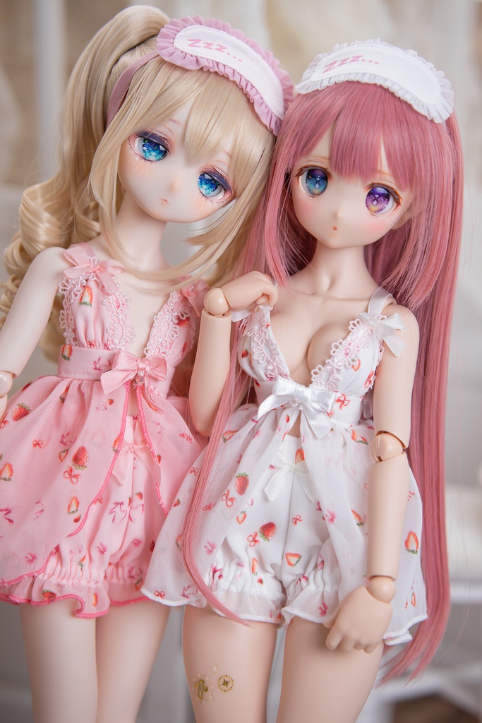 MDD(S .M .L胸)もちあしサイズ ストロベリーリボンナイトウェア