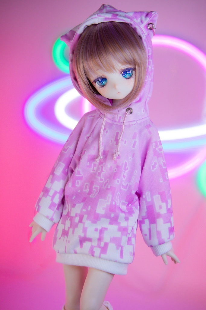 MDD(S.M.L胸) SDM DDP size サイバーキャットパーカー ライトカラー