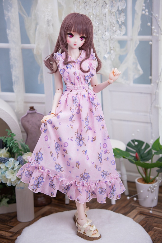 DD(M .L胸)DDS(M .L胸)size ネモフィラリボンワンピースセット