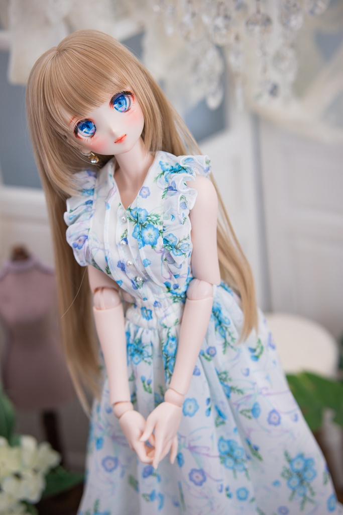 DD(M .L胸)DDS(M .L胸)size ネモフィラリボンワンピースセット
