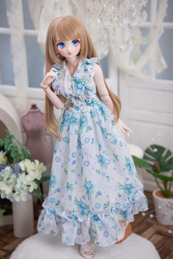 DD(M .L胸)DDS(M .L胸)size ネモフィラリボンワンピースセット