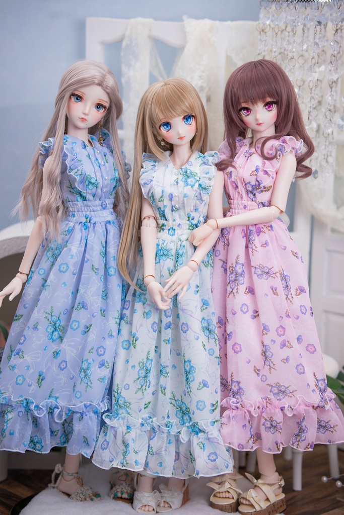 DD(M .L胸)DDS(M .L胸)size ネモフィラリボンワンピースセット