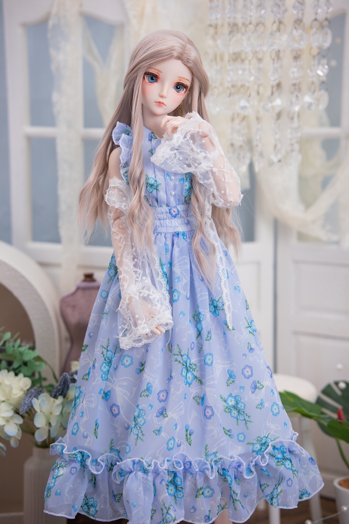 DD(M .L胸)DDS(M .L胸)size ネモフィラリボンワンピースセット