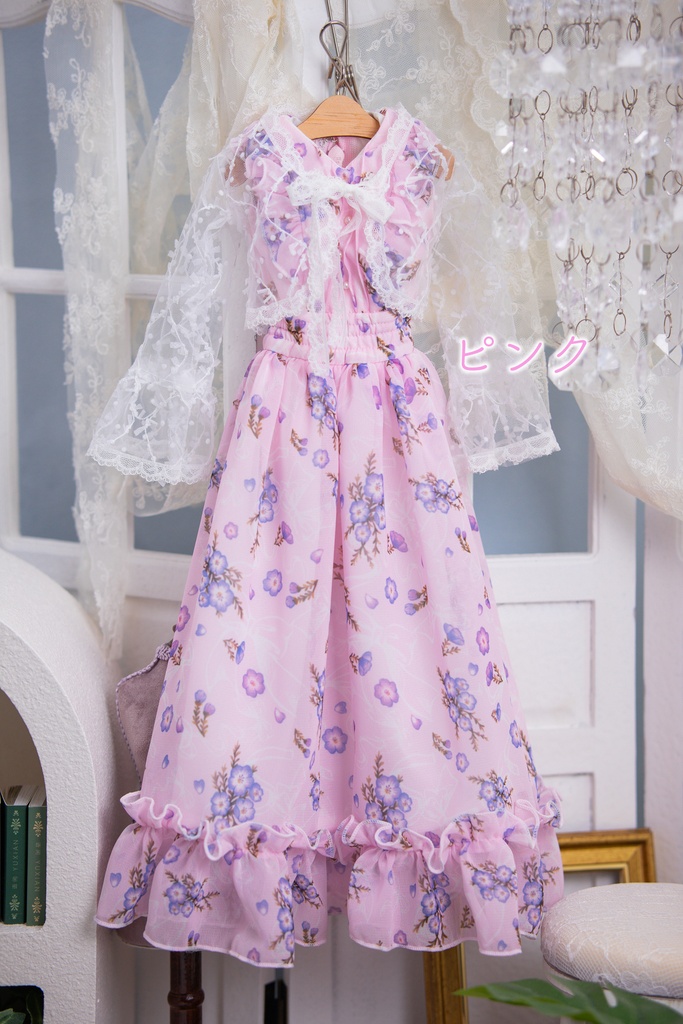DD(M .L胸)DDS(M .L胸)size ネモフィラリボンワンピースセット