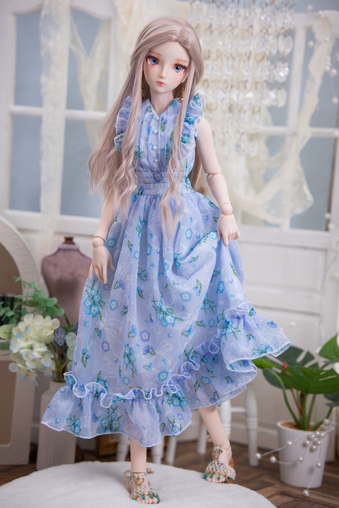 DD(M .L胸)DDS(M .L胸)size ネモフィラリボンワンピースセット