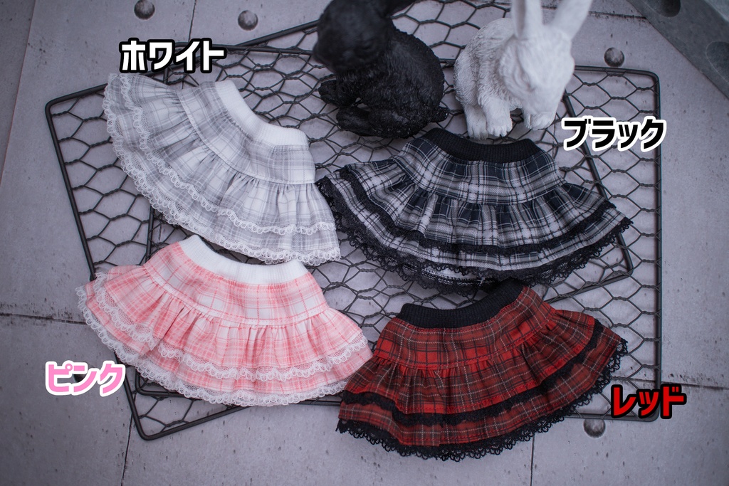 MDD　もちあし　SDM size　チェックフリルスミニカート