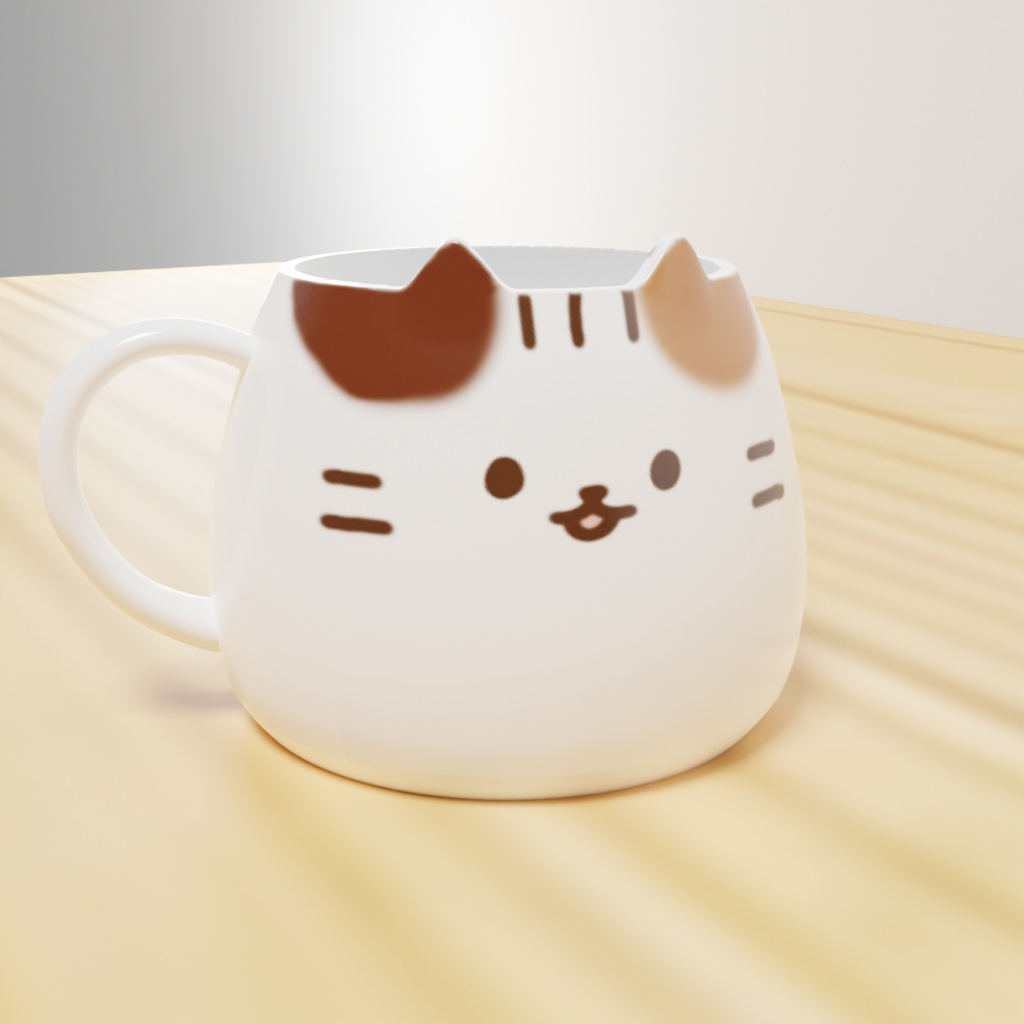 猫マグカップ【3Dモデル】