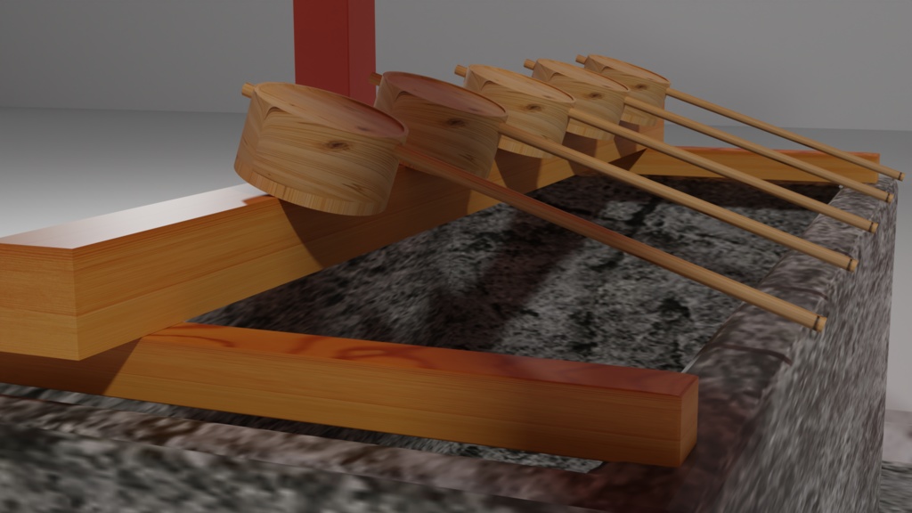 神社(手水舎)【3Dモデル】