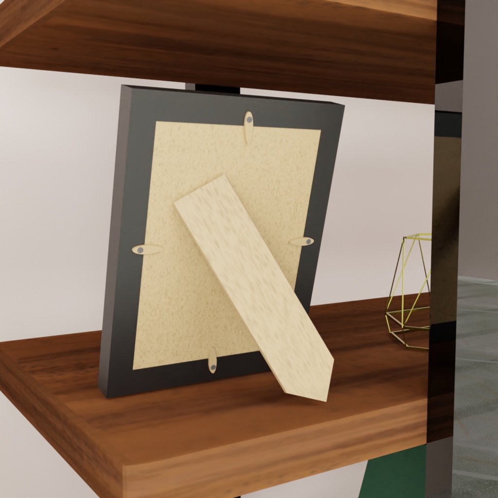 木製の本棚と小物セット(11点)【3Dモデル】