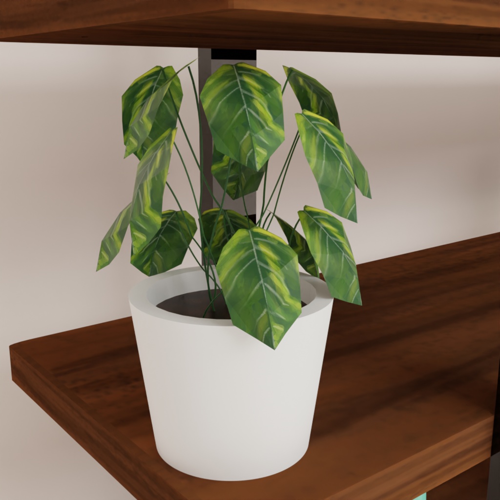 木製の本棚と小物セット(11点)【3Dモデル】