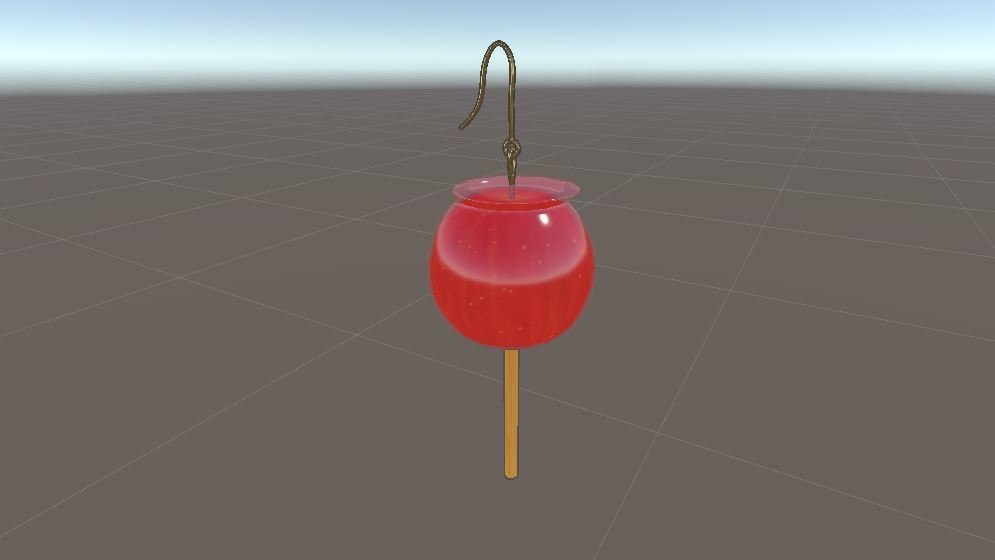 揺れるりんご飴ピアス【VRChat想定】