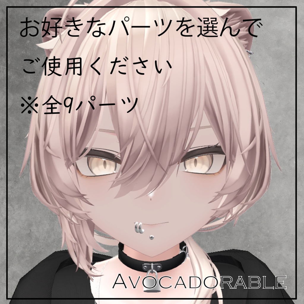 MA対応!顔ピアス9点セット Face Piercing Set For Mao