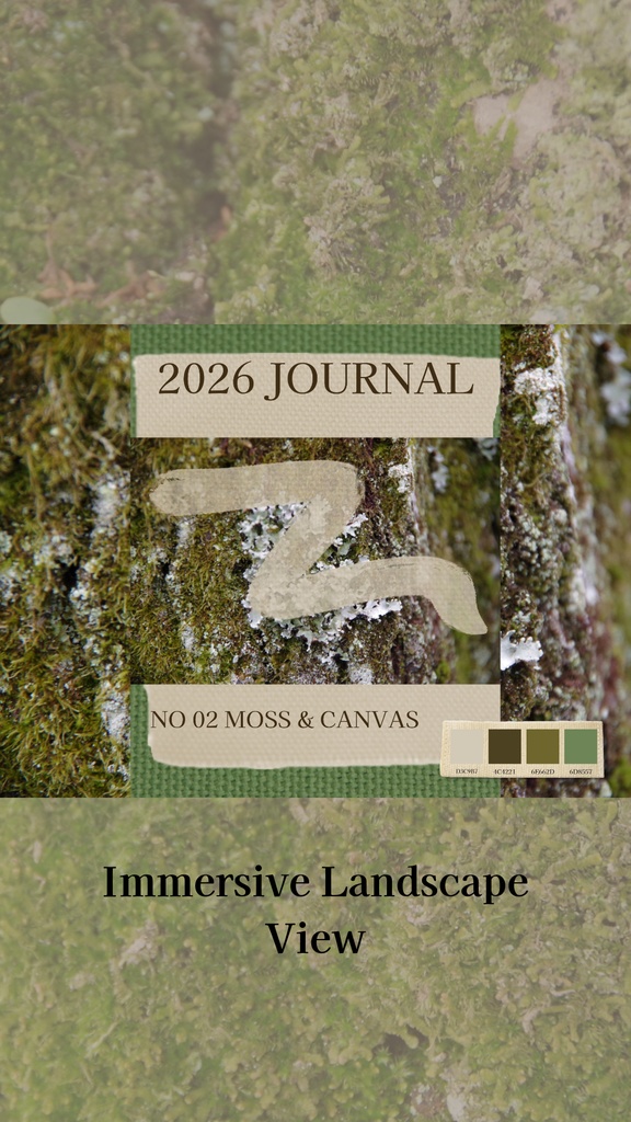 【デジタル手帳カバー】NO.02 Z-STROKE / MOSS & CANVAS | 古木と帆布の質感(Goodnotes対応)