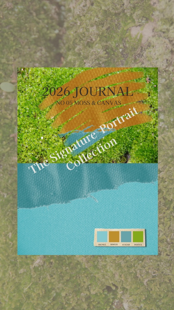 【デジタル手帳カバー】NO.05 TURQUOISE & MOSS | 爽やかな帆布の質感(Goodnotes対応)